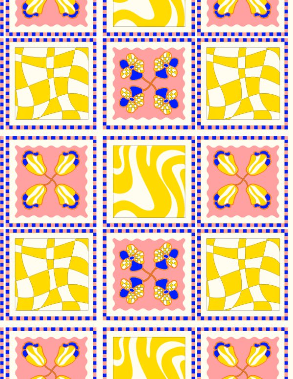 Good Juju Homeware - The Poppy Tile Tablecloth - Rome