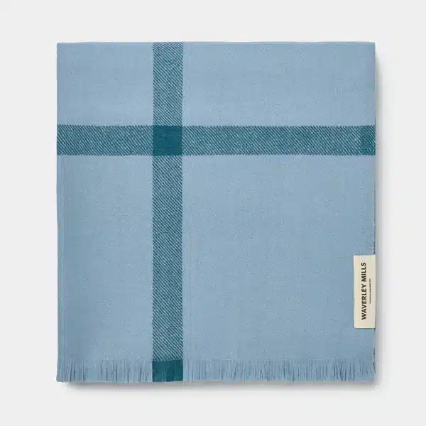 Waverley Mills - Summer Plaid Throw in Wineglass Bay Blue